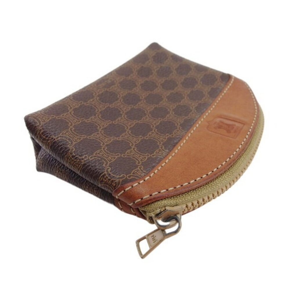 CELINE Pouch Macadam Beige PVC x Leather Authentic Used T22364 - Picture 4 of 7